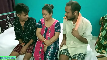 Hot Milf Aunty In Hindi Threesome Sex