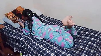 My Sexy Neighbor In Pajamas Lets Me See Her Underwear And We Fuck Before Getting Caught, Home Alone