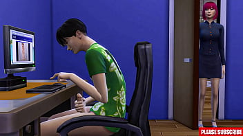 Stepson Caught Masturbating By Japanese Stepmom
